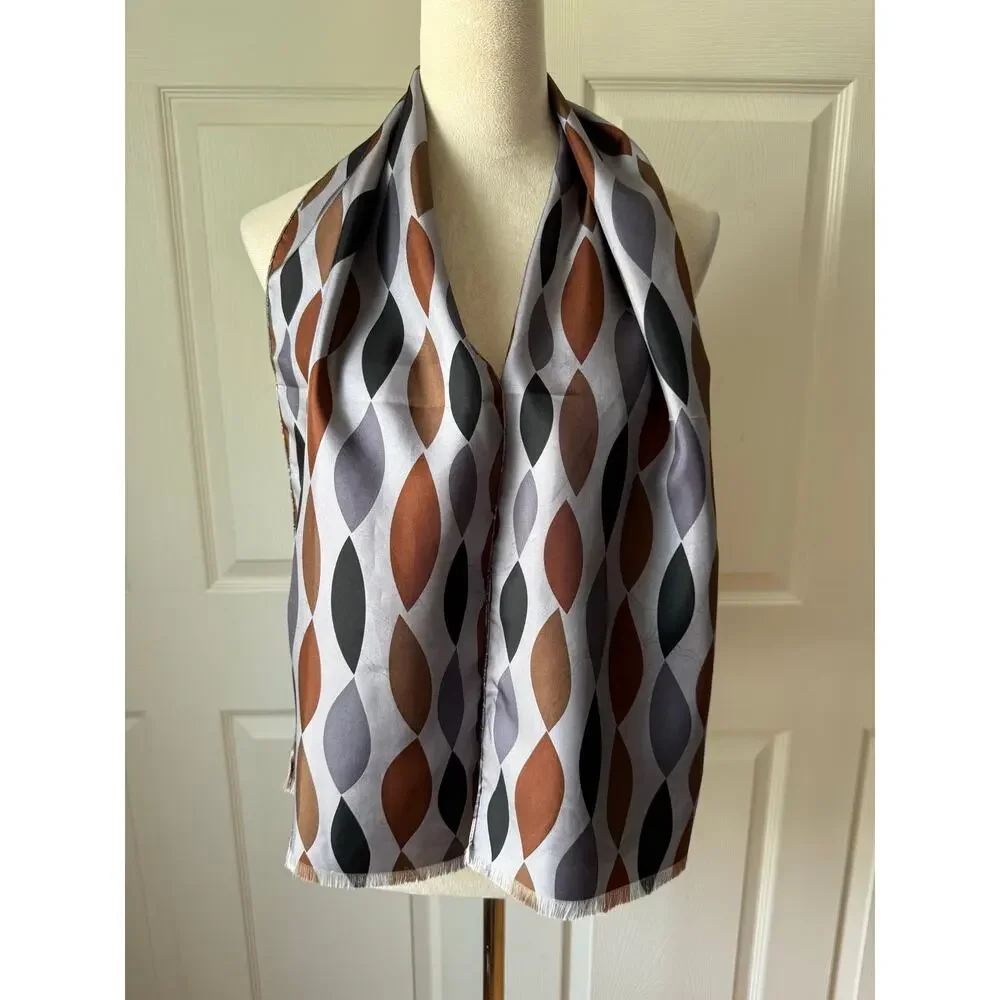 Paisley Reversible Silk Feel‎ Scarf Fringe